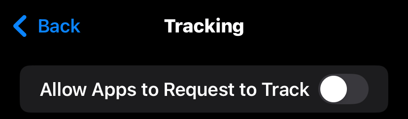 tracking settings